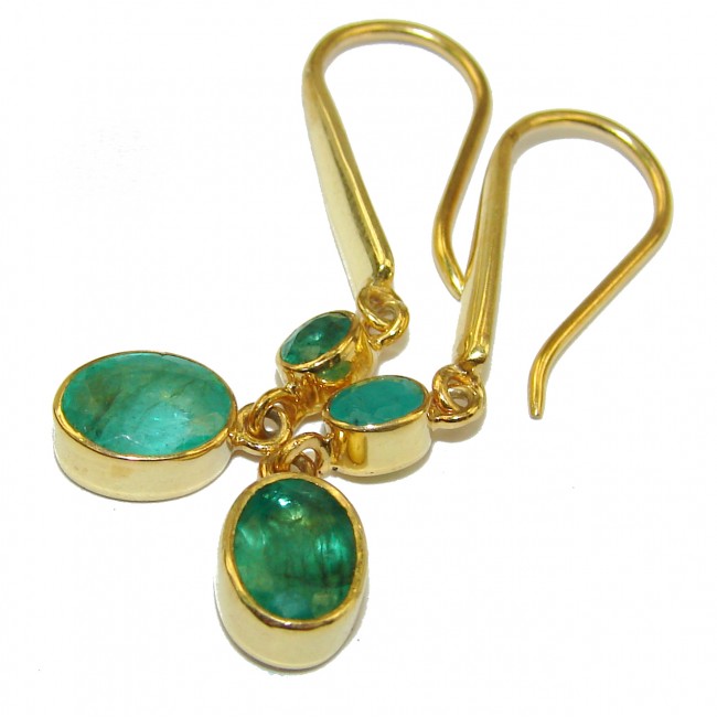 Bohemian Style Emerald .925 Sterling Silver handcrafted Earrings