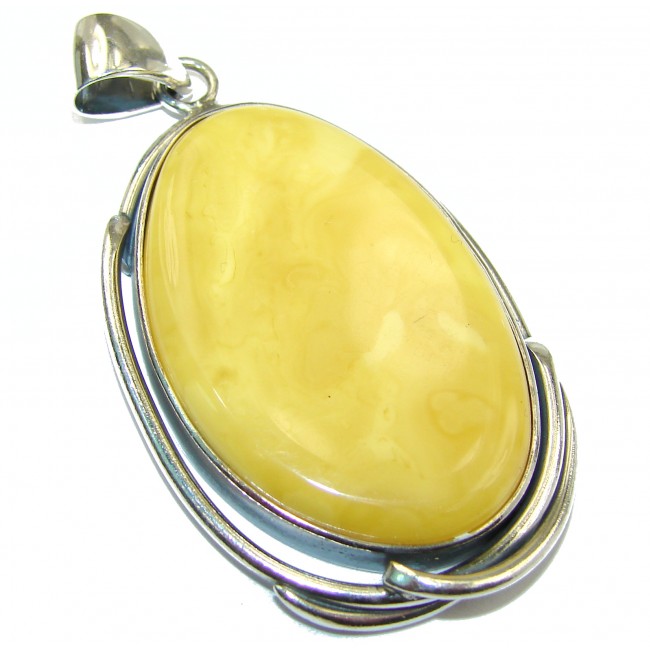 Natural Baltic Butterscotch Amber .925 Sterling Silver handmade Pendant