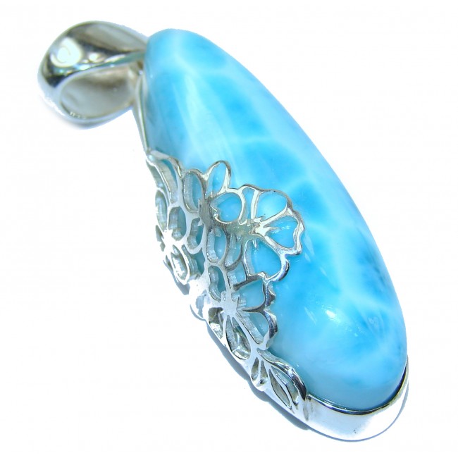 FABULOUS AAA quality Natural Larimar .925 Sterling Silver handcrafted pendant