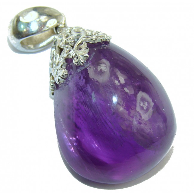 Her Majesty Natural 38 ct Amethyst .925 Sterling Silver handmade Pendant