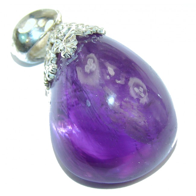Her Majesty Natural 38 ct Amethyst .925 Sterling Silver handmade Pendant
