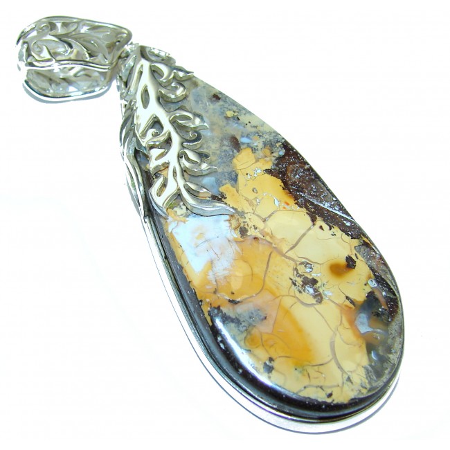LARGE Perfection Authentic Australian Boulder Opal .925 Sterling Silver handmade Pendant