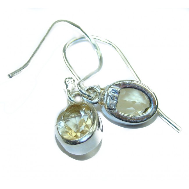 Vintage Style Authentic Citrine .925 Sterling Silver handmade earrings