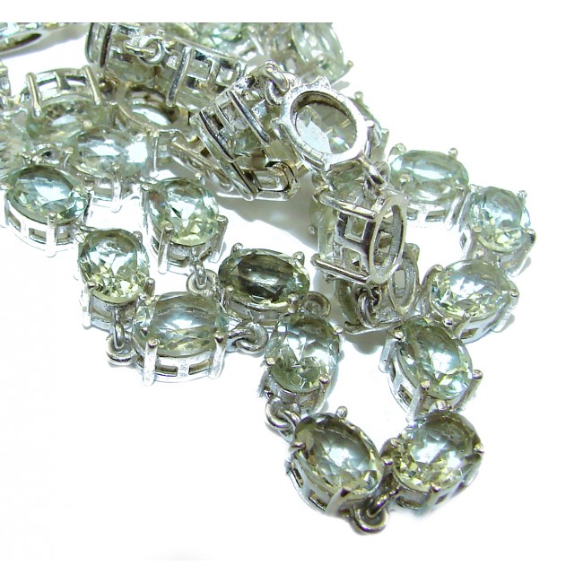 Sublime genuine Green Amethyst .925 Sterling Silver handcrafted necklace
