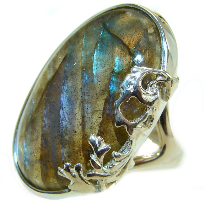Regal Infinity Labradorite .925 Sterling Silver handmade ring size 6 1/4