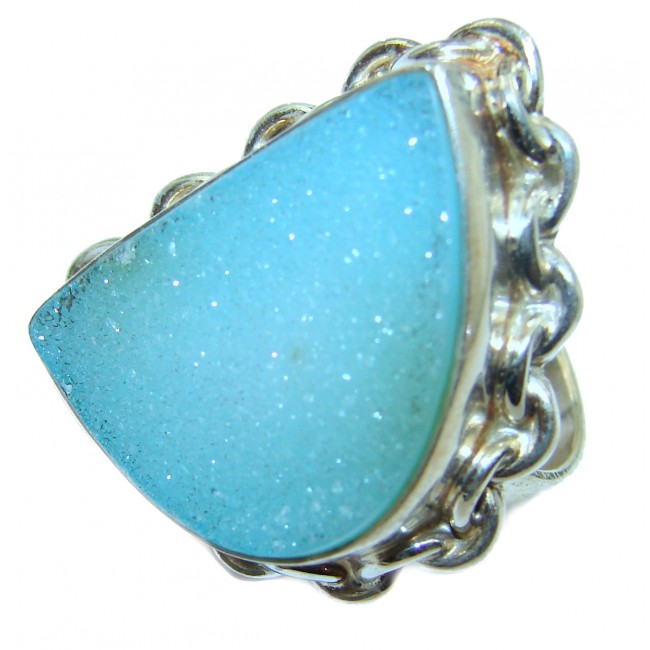 Exotic Druzy Agate Sterling Silver Ring s. 7 1/4