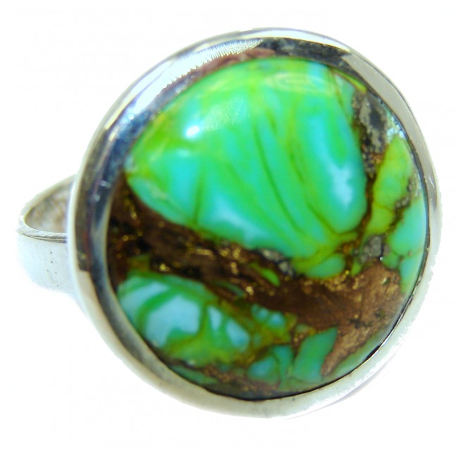 Copper Turquoise .925 Sterling Silver ring; s. 7