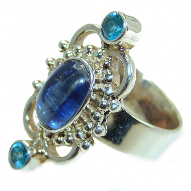 Authentic Australian Blue Kyanite .925 Sterling Silver handmade Ring s. 8