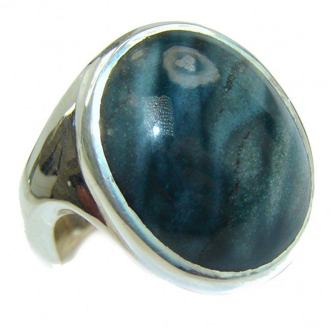Huge Picasso Jasper .925 Sterling Silver handcrafted ring s. 8