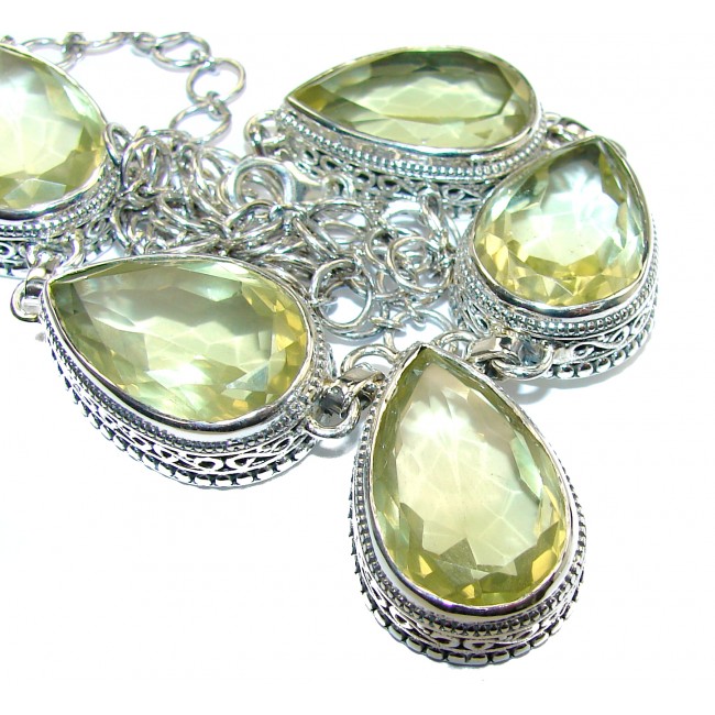 One of the kind genuine Citrine .925 Sterling Silver handmade Necklaces