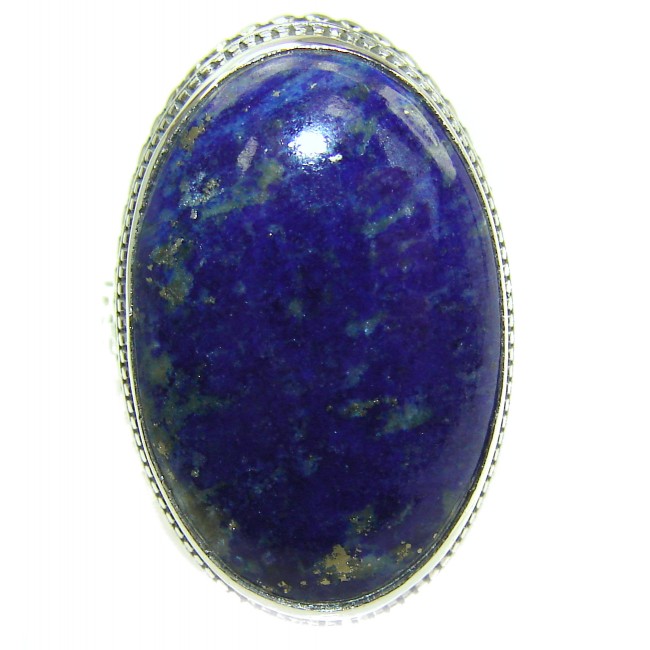 Natural Lapis Lazuli .925 Sterling Silver handcrafted ring size 6 1/4