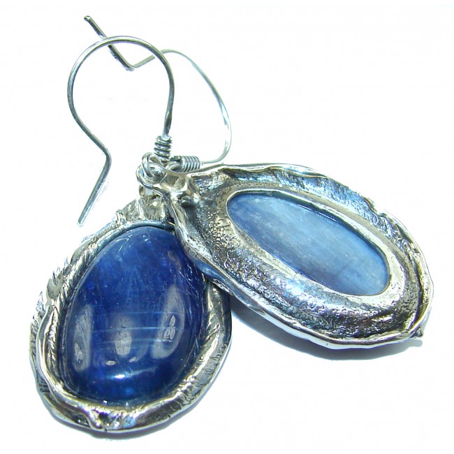 Large authentic Kyanite .925 Sterling Silver handcrafted earrings
