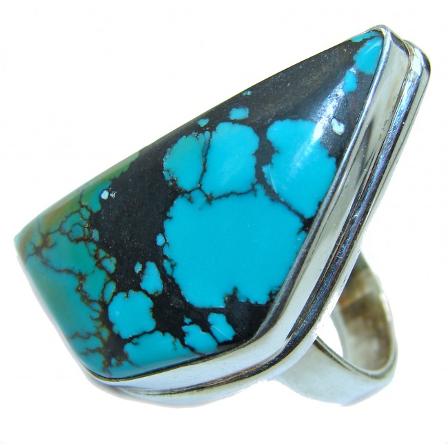 Energizing Turquoise .925 Sterling Silver handmade Ring size 9