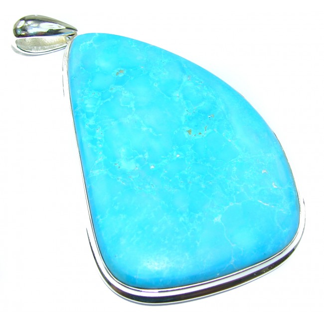 LARGE Exquisite Sleeping Beauty Turquoise .925 Sterling Silver handmade Pendant