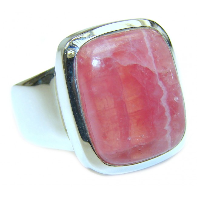 Authentic Rhodochrosite .925 Sterling Silver handmade ring size 8