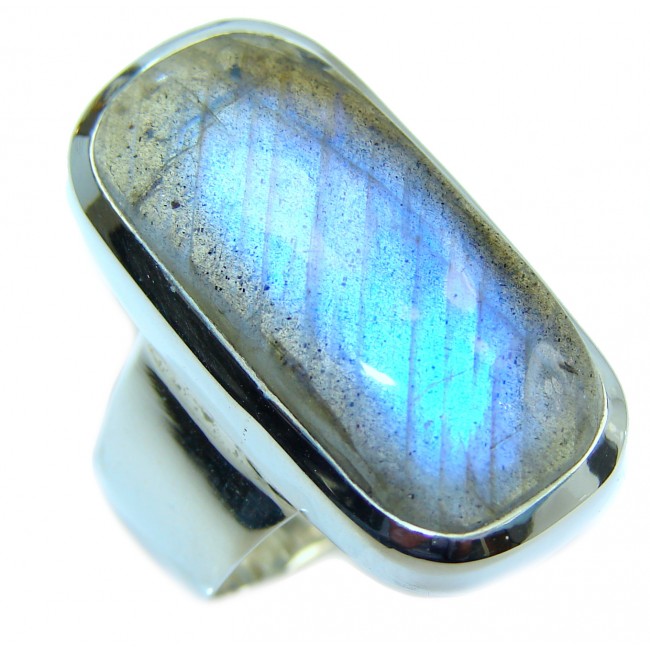Regal Infinity Labradorite .925 Sterling Silver Bali handmade ring size 7