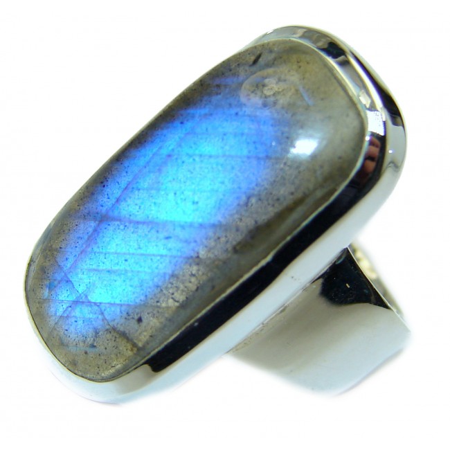 Regal Infinity Labradorite .925 Sterling Silver Bali handmade ring size 7