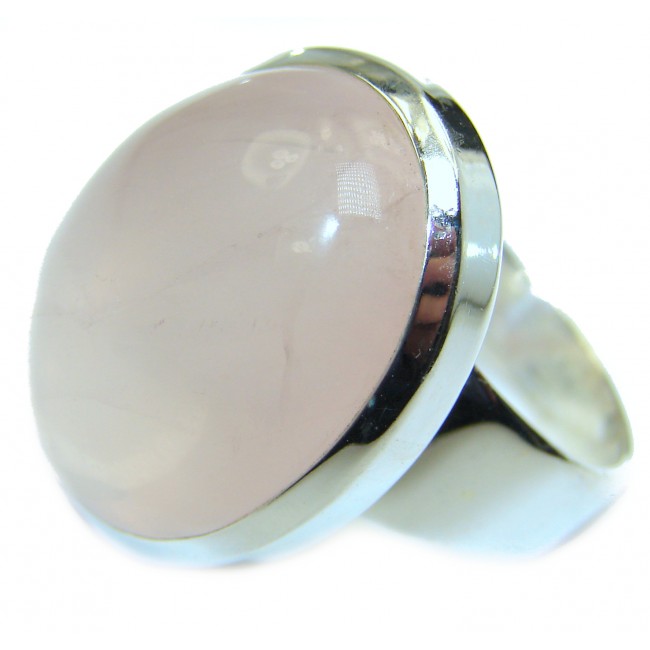 Best Quality Authentic Rose Quartz .925 Sterling Silver handcrafted ring s. 8