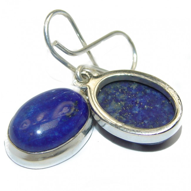 Navy Blue Lapis Lazuli .925 Sterling Silver handmade earrings