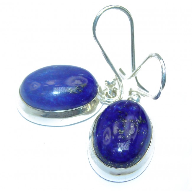 Navy Blue Lapis Lazuli .925 Sterling Silver handmade earrings