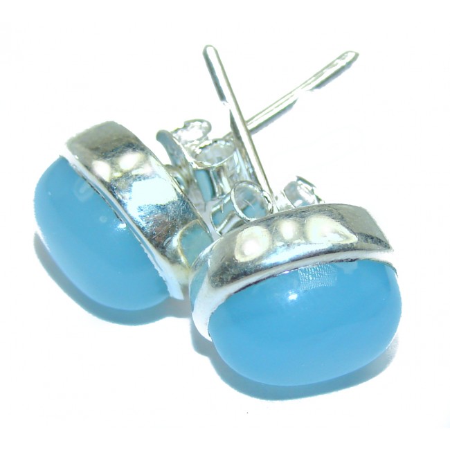 Genuine Aquamarine .925 Sterling Silver handmade earrings