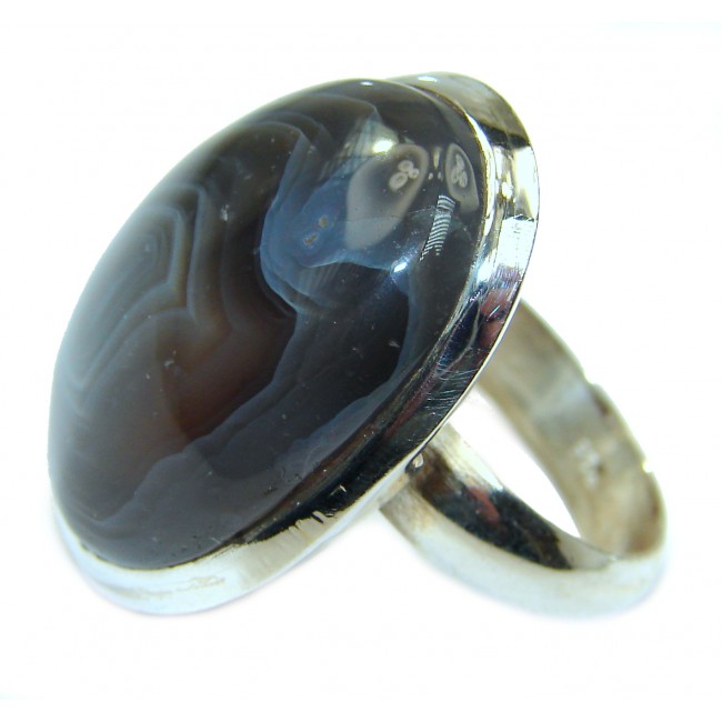 Exotic Botswana Agate Sterling Silver Ring s. 8