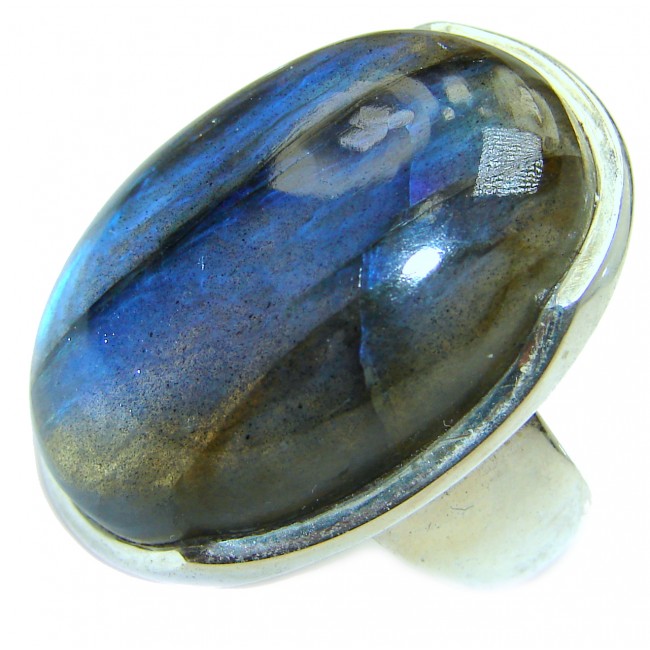 Regal Infinity Labradorite .925 Sterling Silver Bali handmade ring size 7 1/2