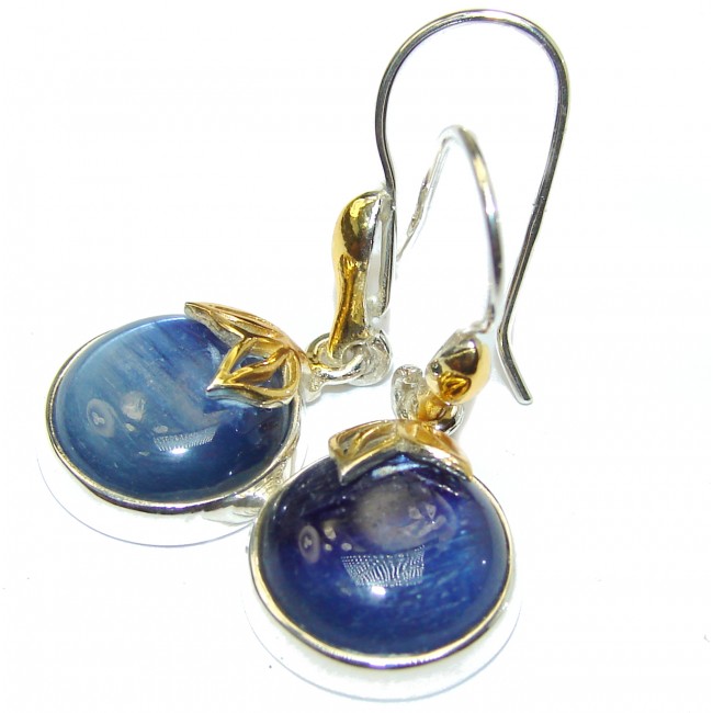 Floral Design Kyanite .925 Sterling Silver handcrafted earrings