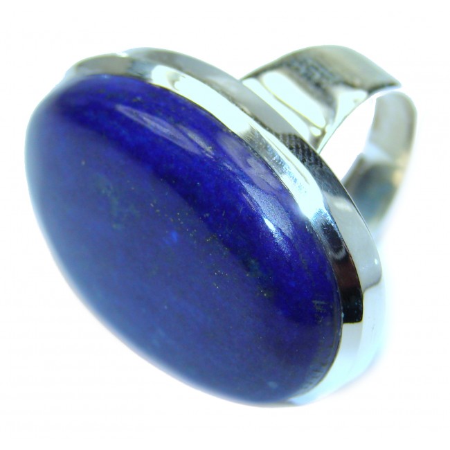 HUGE Natural Lapis Lazuli .925 Sterling Silver handcrafted ring size 8