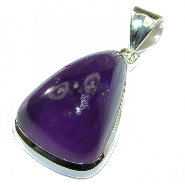 Her Majesty Natural 85 ct Amethyst .925 Sterling Silver handmade Pendant