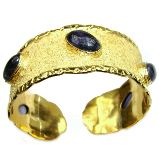 Authentic Tanzanite 24K Gold over .925 Sterling Silver handcrafted Bracelet / Cuff