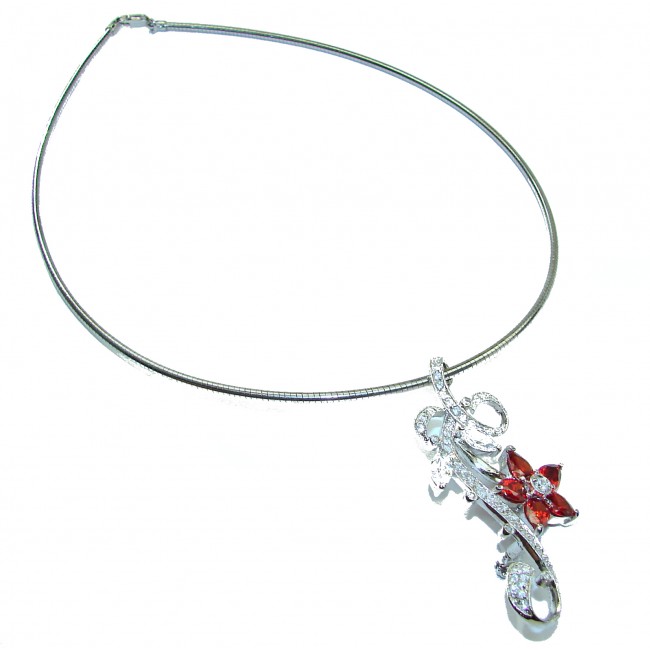 Big Luxurious Design Cubic Zirconia .925 Sterling Silver necklace