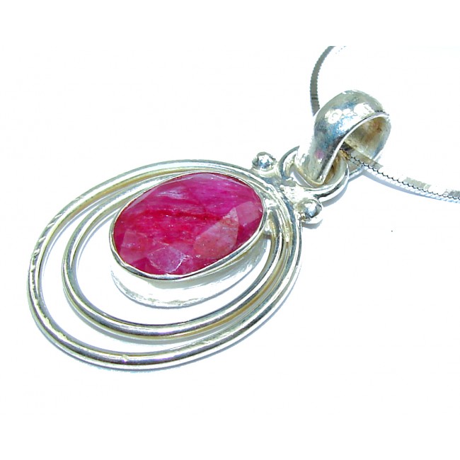 Great Ruby .925 Sterling Silver handmade Necklace