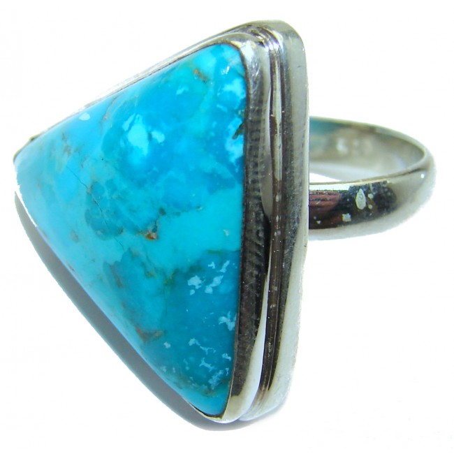 Genuine Sleeping Beauty Turquoise .925 Sterling Silver handcrafted Ring size 9