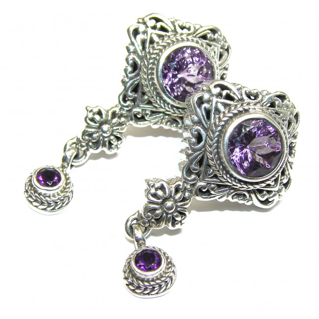 Rich Design Amethyst .925 Sterling Silver handcrafted earrings