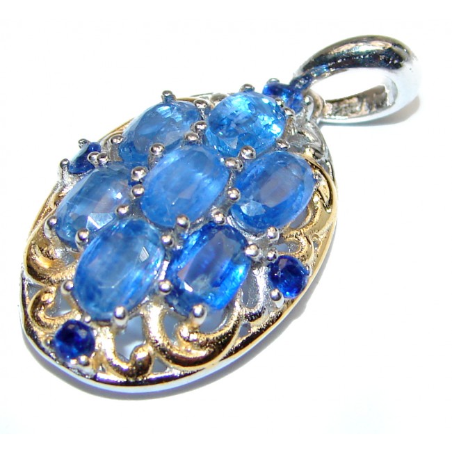 Beautiful genuine Kyanite 18K Gold over .925 Sterling Silver handcrafted Pendant