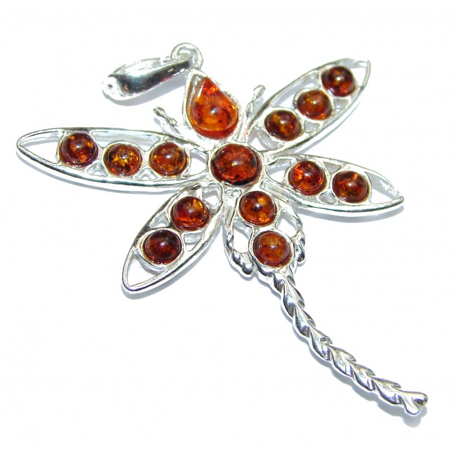 Lady Dragon Design Polish Amber .925 Sterling Silver handcrafted Pendant