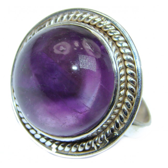 Genuine Amethyst .925 Sterling Silver handcrafted Ring size 9