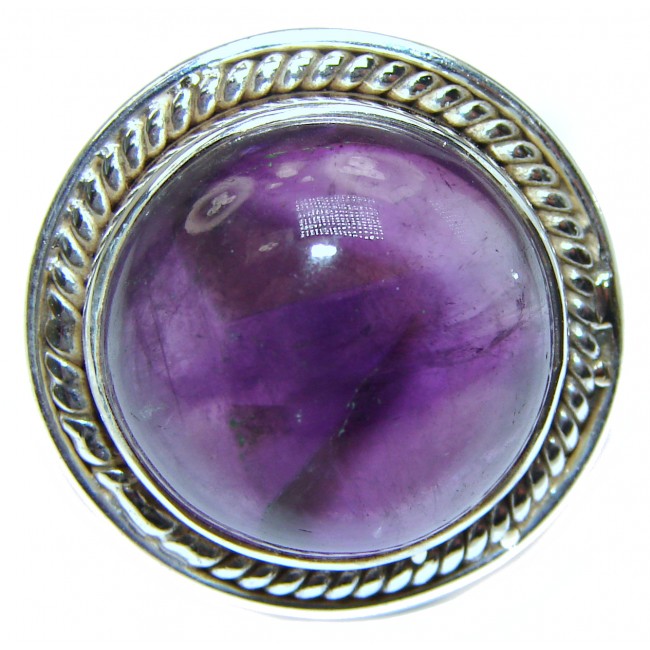 Genuine Amethyst .925 Sterling Silver handcrafted Ring size 9