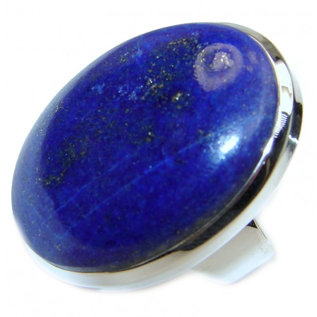 LARGE Natural Lapis Lazuli .925 Sterling Silver handcrafted ring size 8