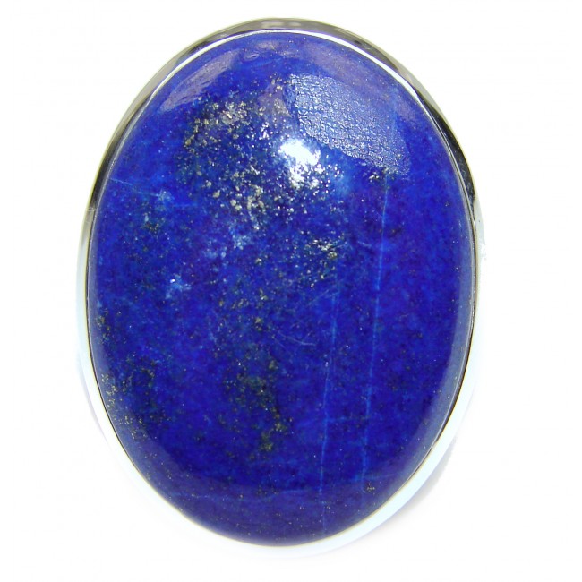 LARGE Natural Lapis Lazuli .925 Sterling Silver handcrafted ring size 8