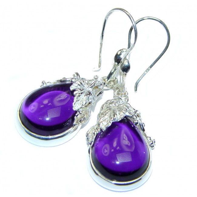 Authentic pure Perfection Amethyst .925 Sterling Silver handmade earrings