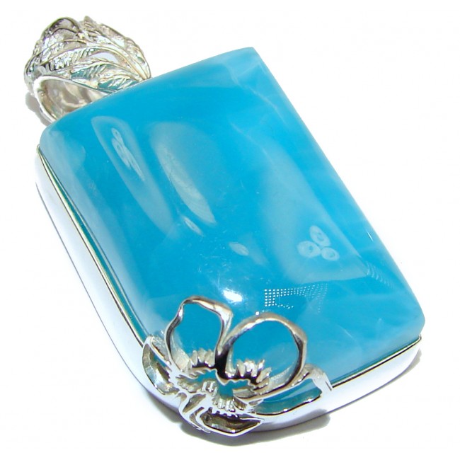 Truly Divine quality Authentic Caribbean Larimar .925 Sterling Silver handmade pendant