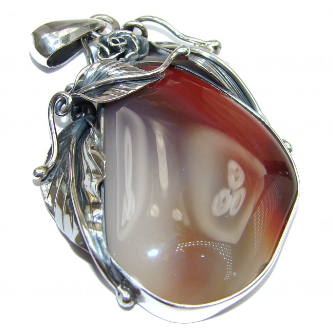 Perfect quality AAAA+ Botswana Agate .925 Sterling Silver handmade Pendant