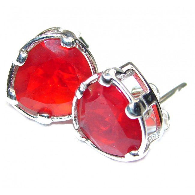 Red Passion Topaz .925 Sterling Silver handcrafted earrings