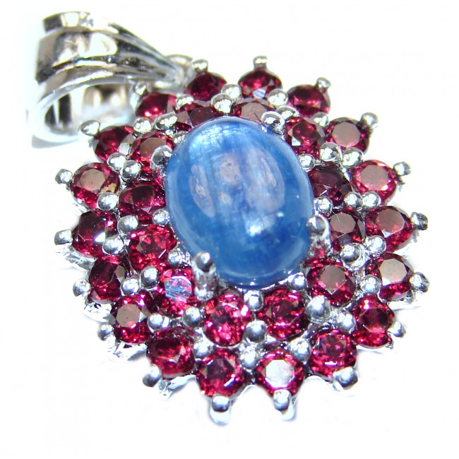 Beautiful genuine Kyanite Ruby .925 Sterling Silver handcrafted Pendant