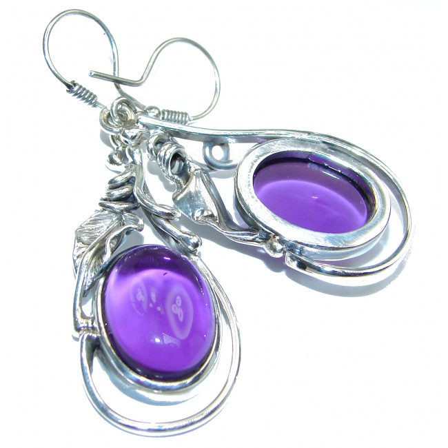 Sunstantial Authentic pure Perfection Amethyst .925 Sterling Silver handmade earrings