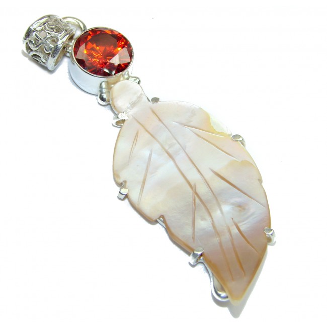 Long Great Blister Pearl .925 Sterling Silver handcrafted pendant
