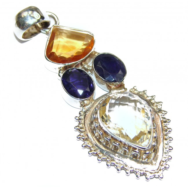 Great quality genuine Citrine .925 Sterling Silver handcrafted Pendant