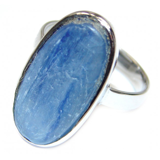 Natural Kyanite .925 Sterling Silver handcrafted ring size 6